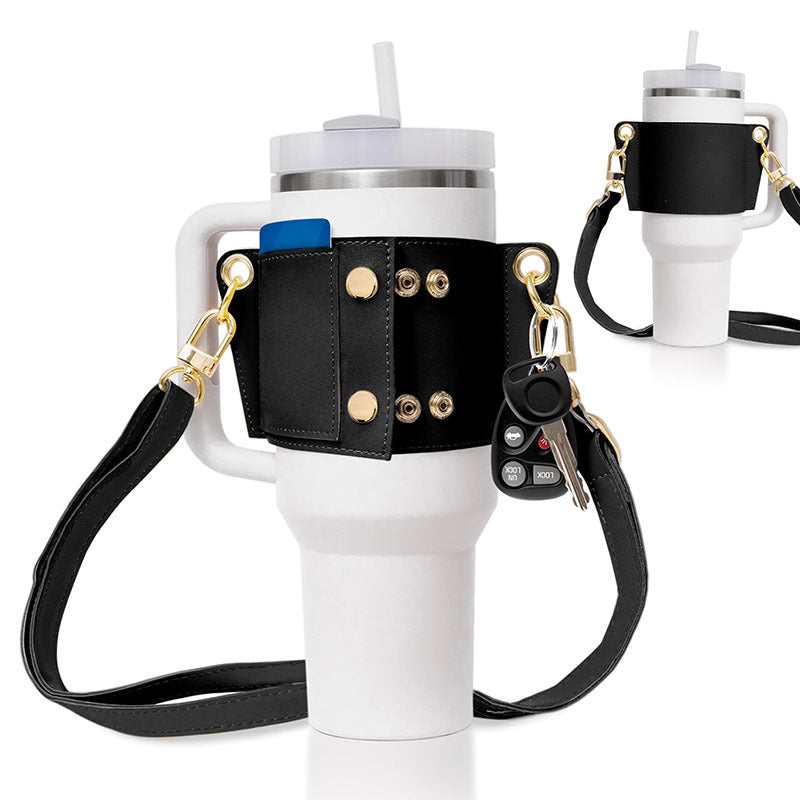 Porte-gourde bandoulière cuire 40oz