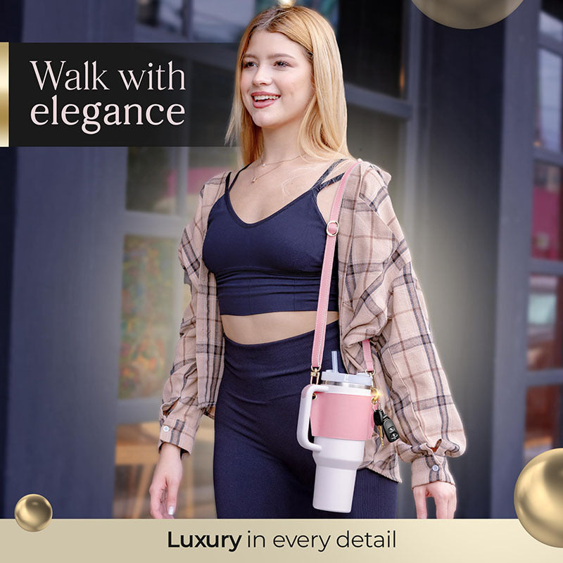 Porte-gourde bandoulière cuire 40oz